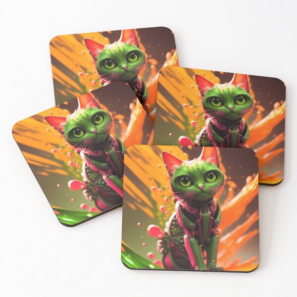 Artikelvorschau, Cyborg Kitty Paint Splash entworfen und verkauft von TheArtOfPat.