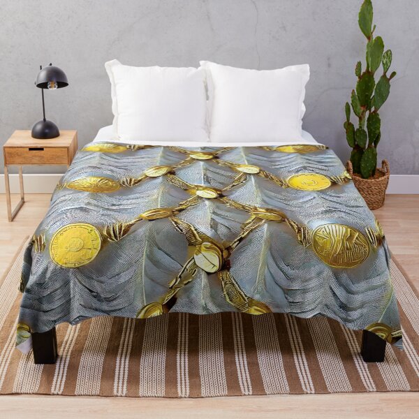 Item preview, Gold Beads on Gray Draped Fabric designed and sold by RoomShiners.