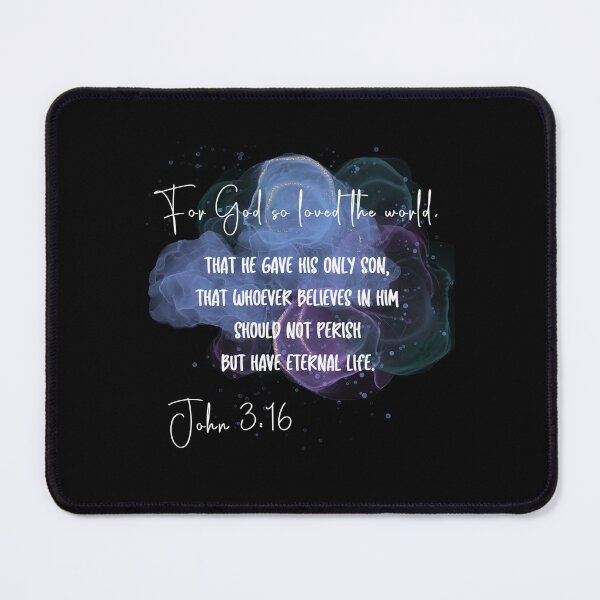Item preview, John 3:16 Bible Scripture Art white text designed and sold by nancybernard.