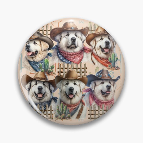 Item preview, Great Pyrenees Herding Dogs in Cowboy Hats Western designed and sold by Animals-on-me.