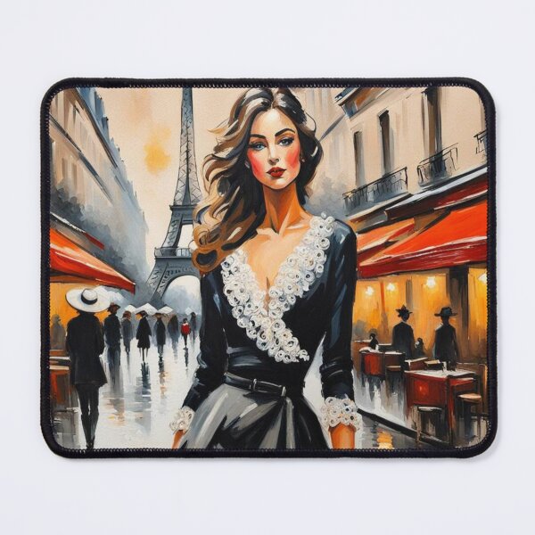 Item preview, Beautiful girl in Paris with Eiffel Tower designed and sold by JackFreestone.