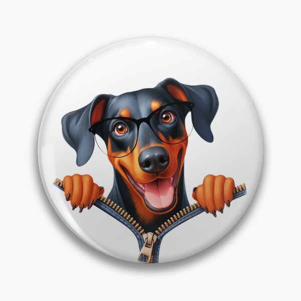 Item preview, Doberman Peeking Out Of A Zipper designed and sold by TheAnimalZ00.