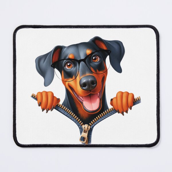 Item preview, Doberman Peeking Out Of A Zipper designed and sold by TheAnimalZ00.