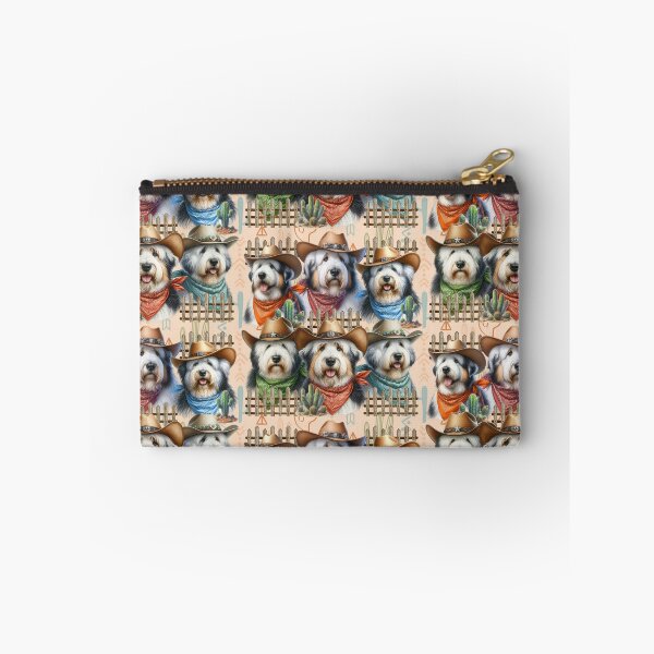 Item preview, Old English Sheepdog Herding Dogs in Cowboy Hats Western designed and sold by Animals-on-me.