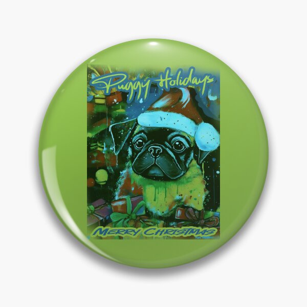 Item preview, Pug HAPPY HOLIDAYS 119 MERRY CHRISTMAS PUGGY HOLIDAYS designed and sold by RedBluffTraders.