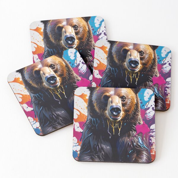 Artikelvorschau, Cute Grizzly Bear Paint Splash entworfen und verkauft von TheArtOfPat.