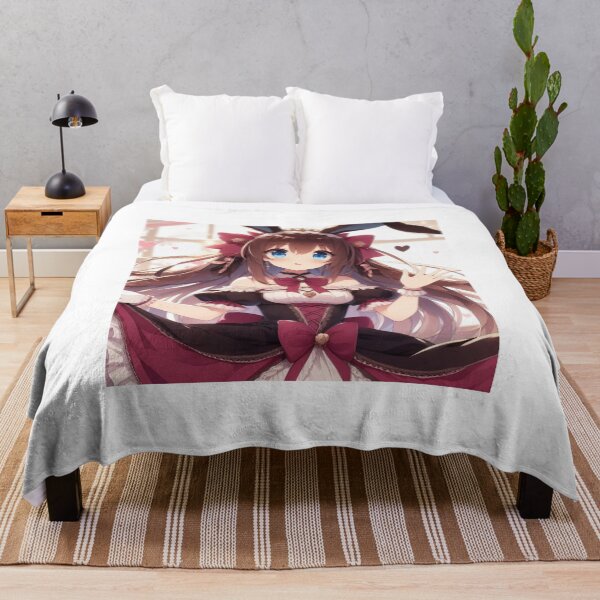 Aperçu de l'œuvre Jolie fille Anime Bunny pour la Saint-Valentin portant une robe (silvergoldvisionary) créée et vendue par SGVisionary.