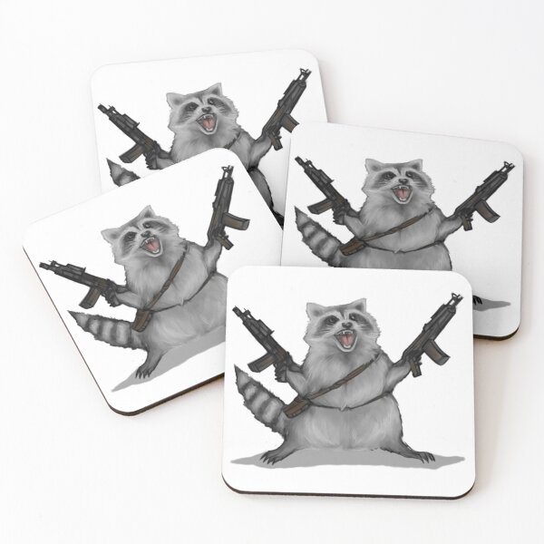Item preview, raccoon with machine gun designed and sold by Almendra21.