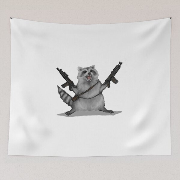 Item preview, raccoon with machine gun designed and sold by Almendra21.