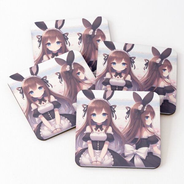 Aperçu de l'œuvre Jolie fille Anime Bunny pour la Saint-Valentin portant une robe (silvergoldvisionary) créée et vendue par SGVisionary.
