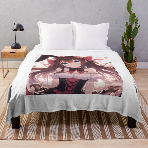 Aperçu de l'œuvre Jolie fille Anime Bunny pour la Saint-Valentin portant une robe (silvergoldvisionary) créée et vendue par SGVisionary.