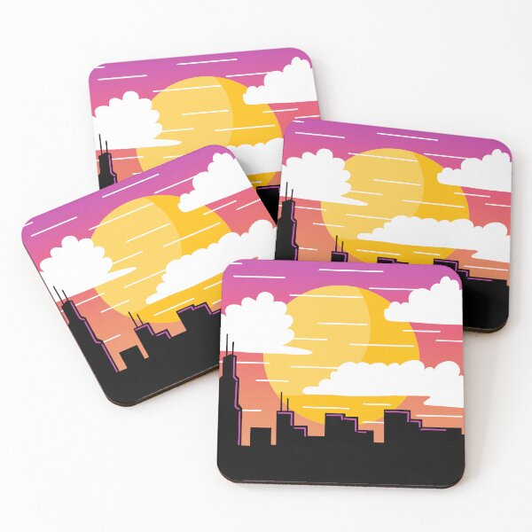 Item preview, Pink & Orange Cloudy Chicago Day designed and sold by murpthart.