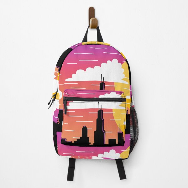 Item preview, Pink & Orange Cloudy Chicago Day designed and sold by Drawn to the Coasts.
