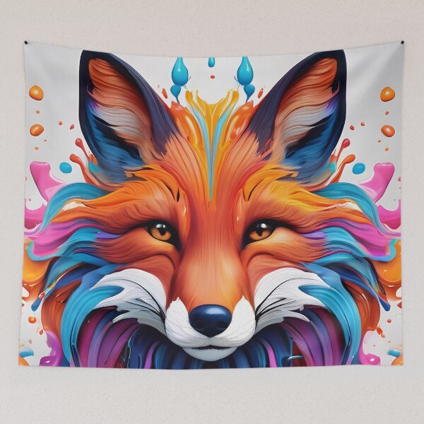 Aperçu de l'œuvre Cute Red Fox Paint Splash créée et vendue par TheArtOfPat.