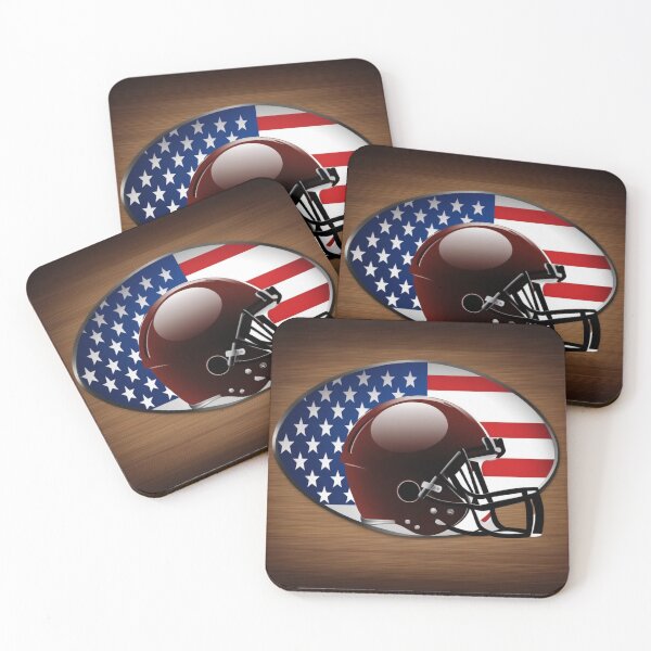 Item preview, american football helmet with flag designed and sold by Eandbeyond.