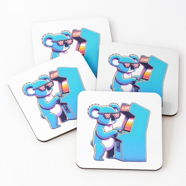 Item preview, Cartoon Koala Wearing Pixel Shades Playing an Arcade Machine designed and sold by Zestpond.