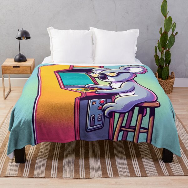 Item preview, Cartoon Koala Wearing Pixel Shades Playing an Arcade Machine designed and sold by Zestpond.