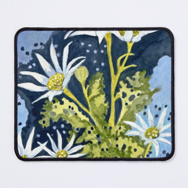 Item preview, Flannel flowers in blue designed and sold by mazdavisart.