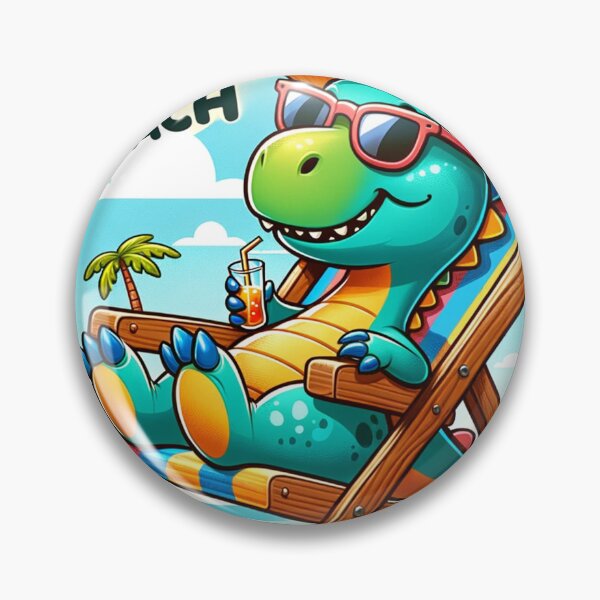 Item preview, Cartoon Dinosaur Lounging on the Beach "Life's a Beach" designed and sold by Zestpond.