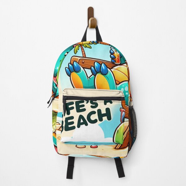 Item preview, Cartoon Dinosaur Lounging on the Beach "Life's a Beach" designed and sold by Zestpond.