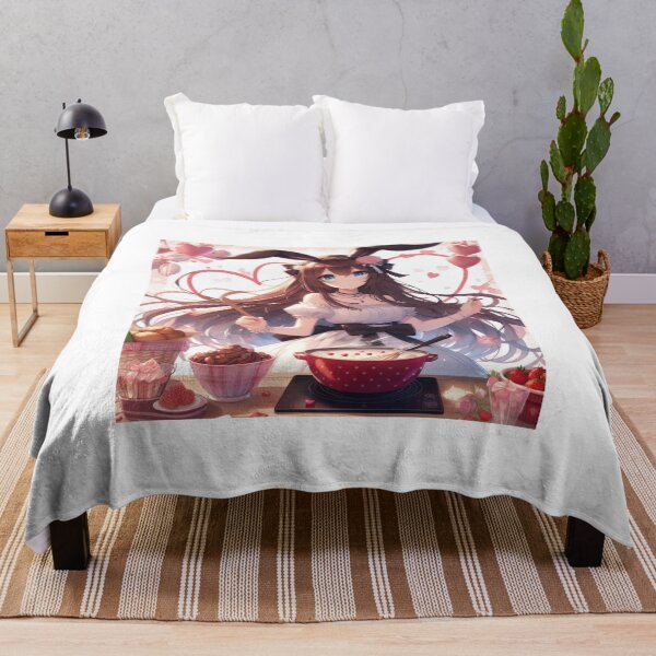 Aperçu de l'œuvre Jolie fille Anime Bunny pour la Saint-Valentin portant une robe (silvergoldvisionary) créée et vendue par SGVisionary.