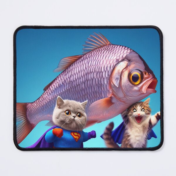 Item preview, funny cat with fish designed and sold by sbrstore.