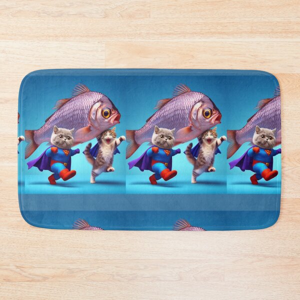 Item preview, funny cat with fish designed and sold by sbrstore.