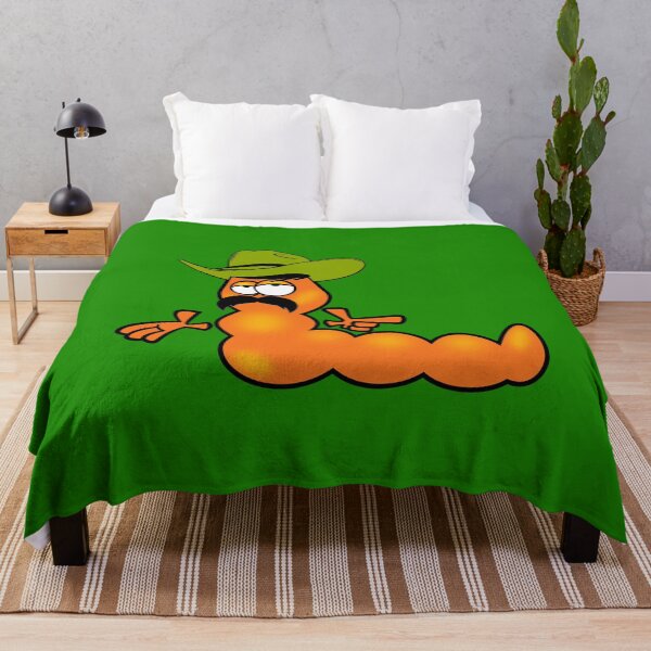 Item preview, A funny orange caterpillar cowboy with a green hat. designed and sold by VugArtShop.
