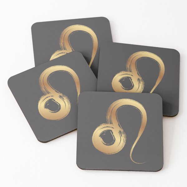 Item preview, Minimilistic  Daily Horoscopes golden Leo zodiac- Horescope/SunSign Theme  on  grey back ground designed and sold by CosmicNook1.