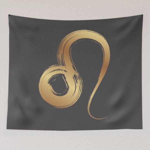 Item preview, Minimilistic  Daily Horoscopes golden Leo zodiac- Horescope/SunSign Theme  on  grey back ground designed and sold by CosmicNook1.