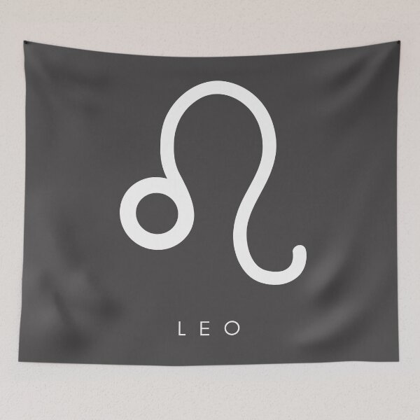 Item preview,  Minimilistic   Daily Horoscopes white Leo zodiac- Horescope/SunSign Theme  on  grey back ground designed and sold by CosmicNook1.