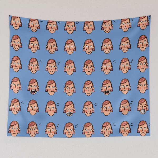 Item preview, Facial expressions of a woman with red short hair designed and sold by HarridanCreates.