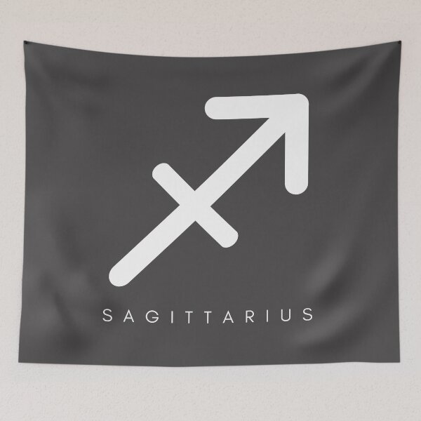 Item preview,   Minimilistic  Daily Horoscopes white Sagittaurius zodiac- Horescope/SunSign Theme  on  grey back ground designed and sold by CosmicNook1.