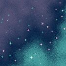 Lilac and Aqua Pixel Galaxy by sp8cebit