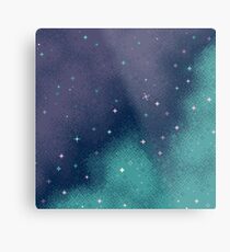 Flieder und Aqua Pixel Galaxy Metalldruck