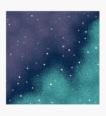 Lámina fotográfica Lila y Aqua Pixel Galaxy