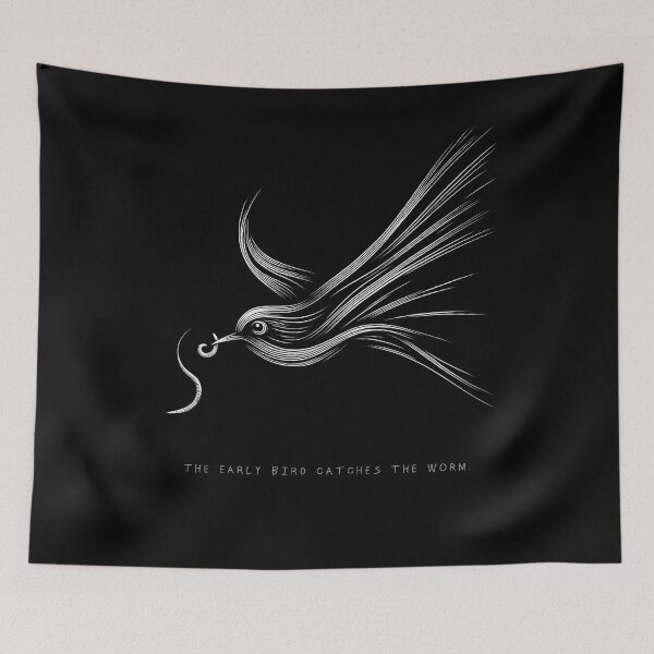 Item preview, The Early Bird Catches the Worm designed and sold by LineArtByLovi.