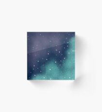 Bloque acrílico Lila y Aqua Pixel Galaxy
