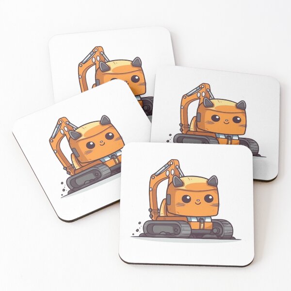 Item preview, Cute excavator Kitty designed and sold by Lexa Pix.