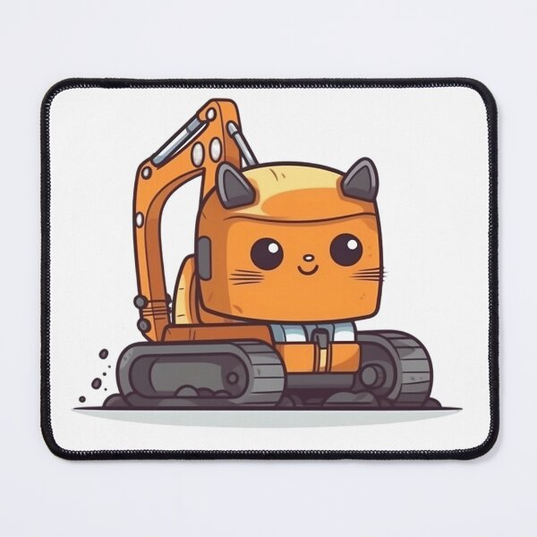 Item preview, Cute excavator Kitty designed and sold by Lexa Pix.