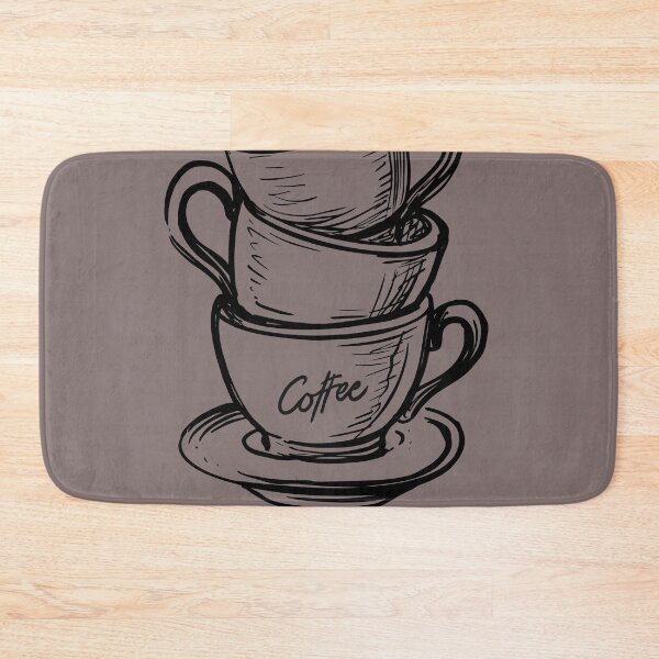 Item preview, DRAWN BLACK AND WHITE COFFEE CUPS designed and sold by infinitearte.