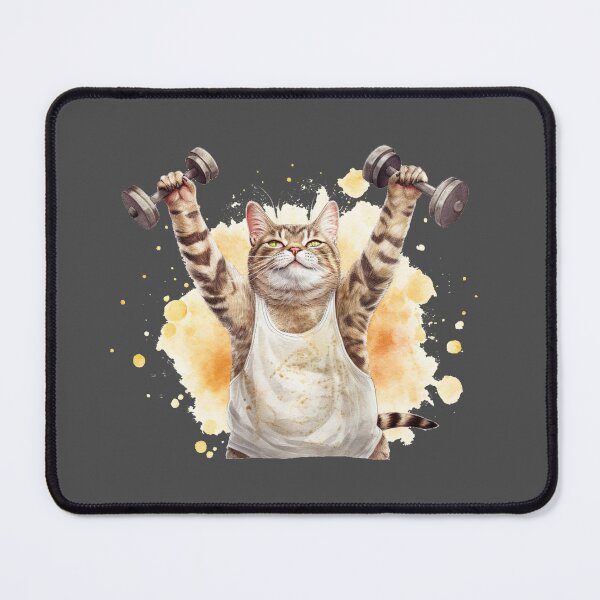 Item preview, funny aerobic step cat in the gym designed and sold by MilkyBerryShop.