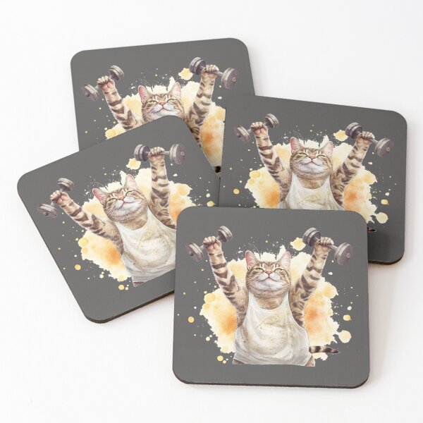 Item preview, funny aerobic step cat in the gym designed and sold by MilkyBerryShop.