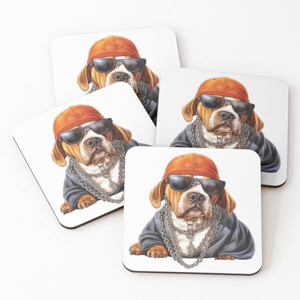 Item preview, cool bulldog with sunglasses and chains designed and sold by coserkan.
