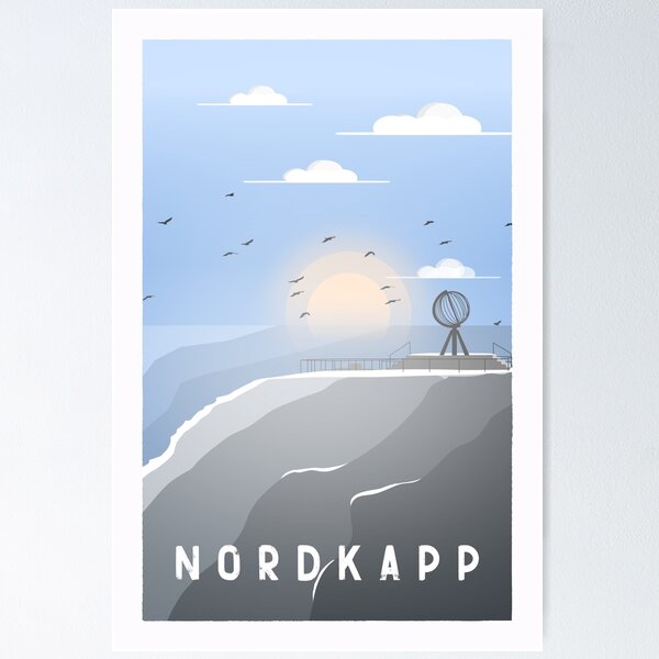 Item preview, Nordkapp Travel Poster designed and sold by pixelthreads22.