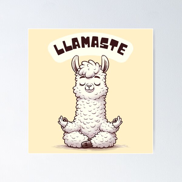 Llamaste, Fun & Cute Yoga Llamas Meditating Yoga Mat