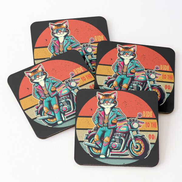 Item preview, Retro Cool Biker Cat Ride To The 90s designed and sold by İlker Berk Ergan.