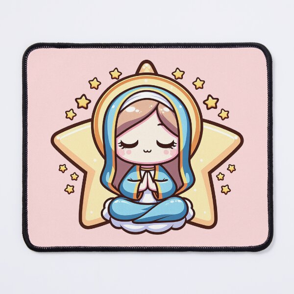 Item preview, Mary Meditating Cartoon designed and sold by PickledjoArt.