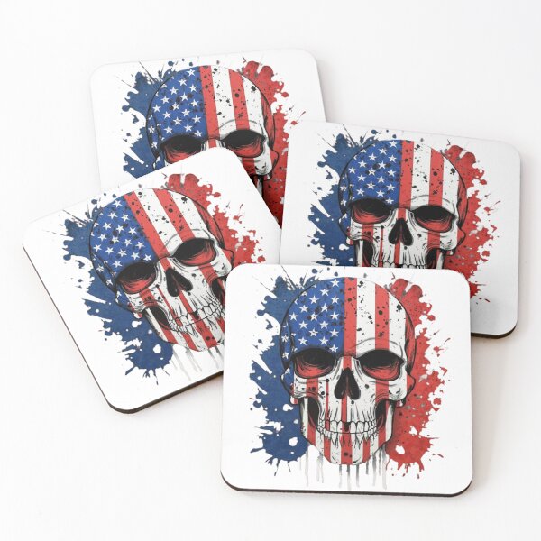 Item preview, American flag skull designed and sold by Creativedsigna.