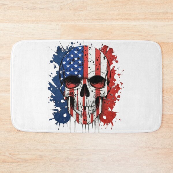 Item preview, American flag skull designed and sold by Creativedsigna.